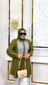 SARAH AMENA Baju Atasan Tunik Wanita Muslimah Amena Tunik By Sarah Premium. Nazra Sha