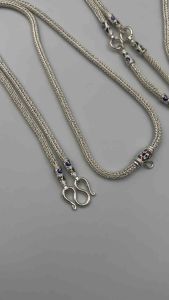 สร้อยคอเงินลงยา925 ลายหกเสาขนาด4มิล+ห่วงหลังขนาด4มิล(แถมฟรีน้ำยาล้าง120ml+ถุงกำมะหยี่ใบรับประกัน)