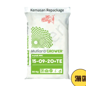 Pupuk NPK Mutiara Grower 15-09-20+TE Original Kemasan Repack