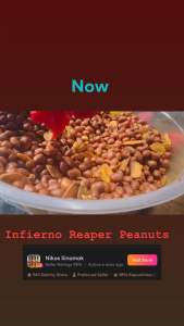 Niko’s Sinamak SPICY PEANUTS Infierno Carolina Reaper Peanuts Cashew Chichacorn and Mixed Nuts 60 180 grams & 1 kilogram Spicy Peanuts