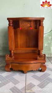 Bàn thờ thần tài gỗ tràm cột vuông 50 X 68cm - hàng đẹp loại 1