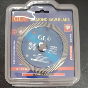 GL Diamond Saw Blade Thin for Marble Granite Ceramic Dry/Wet Use Professional Grade Superb Quality Size 4"