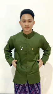 Baju Koko Kafana Pria Dewasa Model Semi Jas Jasko Bordir Terompah Lengan Panjang Motif Polos Bahan Toyobo Deluxe