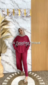 ONESET NADIN JERSEY PREMIUM BATWING // SETELAN INARA WANITA JUMBO TANGAN KANCING SPANDEX