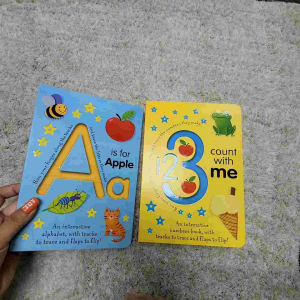 A is for Apple / 123 Count with Me Lift the flap Board book ABC alphabet and numbers learning book