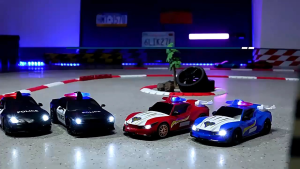 Xe cảnh sát tốc độ cao điều khiển từ xa Drift RC có đèn có nhạc điều khiển 24g kèm pin sạc