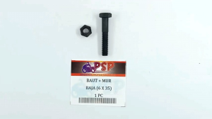 Baut Baja 6 X 35 (+ Mur) Harga Per 1 PC - Baud Mor Baja M6 Bibir Topi 6mm Panjang 35mm mili Kunci 10