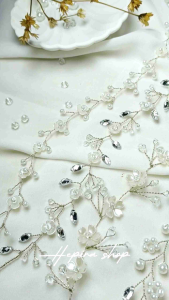 headpiece hijab kode silver 1/headpiece pengantin/headpiece Lamaran