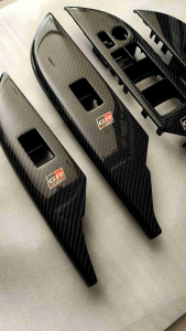 ฝาครอบสวิทต์ ปรับกระจก 4 ประตู Toyota Revo Fortuner 2015-ปัจจุบัน  แท้ ทำคาร์บอน แบบลาย GR Sport  พวงมาลัย ขับซ้าย