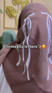 HIJAB SEGI EMPAT BELLA SABLON MOTIF TWIN / KERUDUNG Coquette MOTIF PITA KEMBAR PANJANG TERBARU