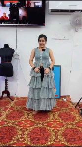 LAUNCHING NEW BEAUTIFUL GEORGETTE 4 FRIL LONG KURTIPERFECT FOR OUTING