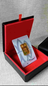 Kotak Perhiasan Emas Logam Mulia Antam Cover Kulit PU Combinasi Beludru Premium