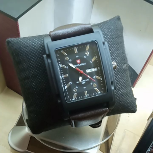 JAM TANGAN PRIA CASUAL DESAIN KOTAK FITUR TANGGAL HARI AKTIF