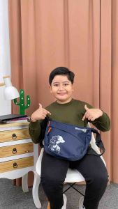 Murazhshop - Tas Selempang Anak Laki Laki Karakter Anime One Piece 2 Muka Slingbag Bolak Balik