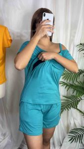 BESTMOMS - Venus Maternity Pregnancy Breastfeeding Blouse Top with SHORTS SET