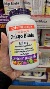 Viên uống bổ não Ginkgo Biloba 120mg của Webber Naturals