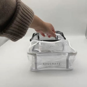EducratePH PVC Clear Organizer Bag w Mesh Pocket | Puzzle Storage Travel Activity Kit Craft & Paper