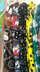 กางเกงคละลายลายช้างลายหมูเด้งใหญ่เอวยางยืดหูรูดมีเชือก