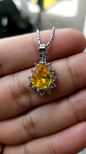 KALUNG NECKLACE YELLOW TOPAZ KUNING ASLI