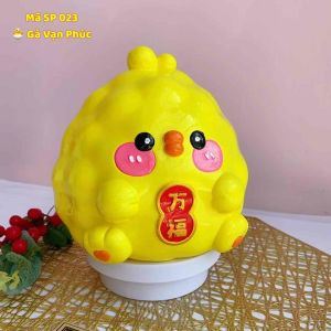 (20x20x17cm) 🐥 Gà Vạn Phúc 万福 - Mã SP 023 Heo đất thạch cao sơn nước ống tiết kiệm độc quyền Trúc An