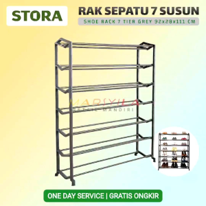 STORA Rak Sepatu dan Sandal 7 Susun Tingkat 98x28x111 Cm