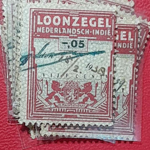 Materai Ned Indie Koleksi kuno Jadul 5 Cent Loonzegel BEKAS