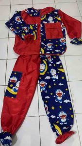 Kostum Setelan Badut Doraemon Baju Celana + Topeng + Wig