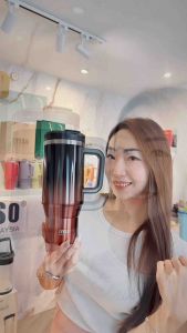 [Official Exclusive] TYESO Gradient Luxe Edition Insulated Tumbler Pop-up Straw Temparature Retention (1200ml) TS-01062