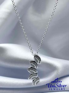 Unisilver 925 Sterling Silver Marquise-Shaped Cz Pendant Necklace (#PS791-1001/LN015-024016)