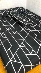 sprei hitam garis motif Aesthetic abstrak minimalis modern terbaru sprei ukuran 120 | 160 | 180 | 200 | sprei kotak minimalis sprei viral | sprei motif Terbaru | motif minimalis modern