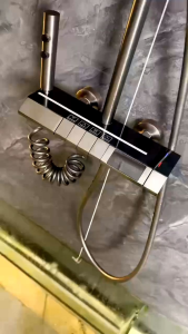 Shower tiang grey abu-abu / Shower set panas dingin MODERN model piano pencet