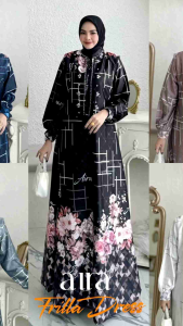 (9) AIRA FRILLA SET (dress+rompi) Baju Dress Wanita Muslimah Set 2 in 1 FRILLA Dress by AiraModest. Nazra Sha