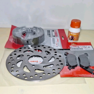 Paketan Kampas Rem Depan Belakang Mio J + Piringan Depan + Minyak Rem Mio J Soul GT Fino FI X-Ride 115