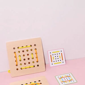 🧵 MONTESSORI TOY 🧵 WOODEN PATTERN LACING BOARD GAME Kids Children Educational Early Learning Fine Motor Skill Rope Gift Boy Girl Toddler