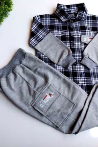 Setelan Kemeja Anak Flanel Model Sambung 2-10 Tahun
