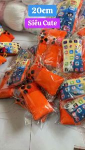 (HOẢ TỐC) GỐI ÔM 3D Điện Thoại ip 17 Loại 1-Lông Mịn-Bánh Snack-Bim Bim-Hảo Hảo-20cm