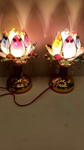 เชิงเทียนดอกบัวแบบเสียบปลั๊กราคาคู่ละ สูง9.5นิ้ว