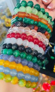 Vòng tay nam nữ đá mã não đá mắt mèo phong thuỷ may mắn tài lộc