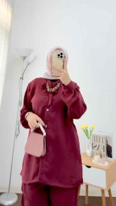 ONESET WANITA KEKINIAN-ONESET CRINGKEL BUSUI RESLETING DEPAN-SETELAN KANCING WANITA-SETELAN FUJI