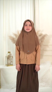 JILBAB INSTAN WARNA COKLAT ANAK SEKOLAH SD/MI/SMP/SMA PALING MURAH FOTO REAL FICTURE