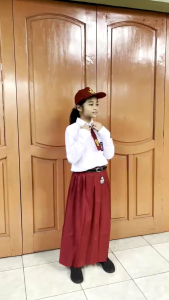 SETELAN SERAGAM SEKOLAH MADRASAH ( MI ) BAJU PUTIH DAN ROK PANJANG REMPEL ATAS BAHAN TWIS HALUS LICIN ADEM REEL FICTURE TERLARIS