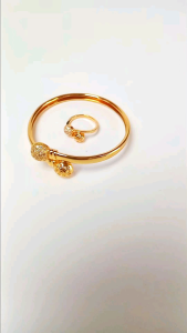 Gelang Tangan Set Cincin Titanium Motif Bola Best Seller