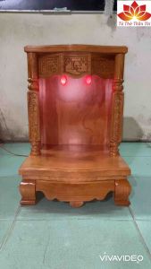 Bàn thờ thần tài cột vuông 40 x 60cm - Gỗ Gõ Đỏ