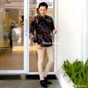 Aluna Batik Pria Slimfit Lengan Panjang Premium SBA 03