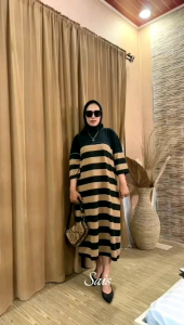 MIDI DRESS SAIS//MIDI KAOS OVERSIZE MOTIF SALUR//DRESS BASIC COMBED//GAMIS POLOS KAOS KOMBED