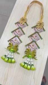 พวงมาลัยคล้องคอนาค 6 ใบ มาลัยใส่แบงค์ ใส่แบงค์ได้