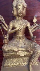 พระพรหมงานทองเหลืองขนาด7นิ้ว