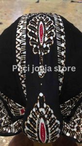 Blangkon halus jogja mataram lipat dan cuci motif kembang kates hitam