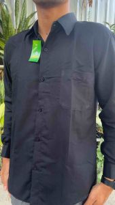 KEMEJA HITAM POLOS PRIA Size M L XL XXL Lengan Panjang