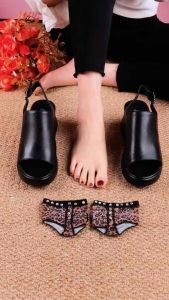 ZAVISION sandal wanita wedges terbaru kekinian sandal cewek hak tinggi 5cm korea style premium quality sandal zahra Hitam